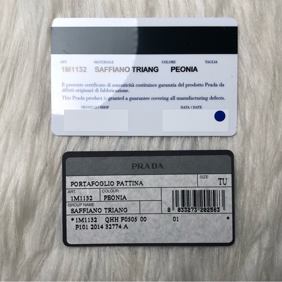 Prada Pink Peonia Textured Saffiano Triang Leather Wallet - Picture 3 of 17